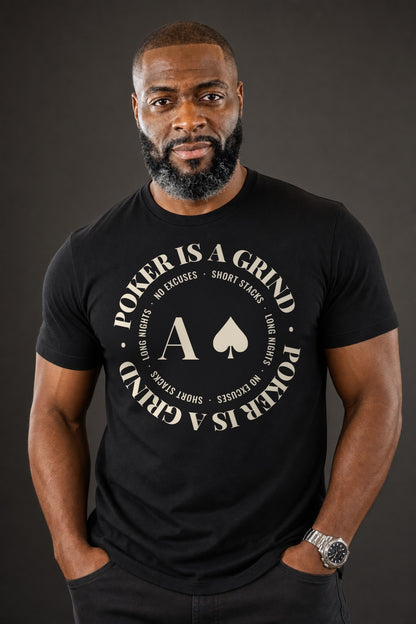 Poker Is a Grind Badge Tee